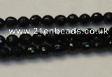 CTO107 15.5 inches 6mm faceted round natural black tourmaline beads