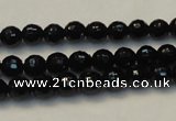 CTO108 15.5 inches 8mm faceted round natural black tourmaline beads