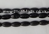 CTO116 15.5 inches 5*10mm faceted rice black tourmaline beads