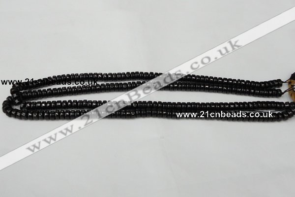 CTO121 15.5 inches 3*6mm rondelle black tourmaline beads