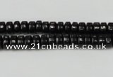 CTO122 15.5 inches 4*8mm rondelle black tourmaline beads