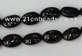 CTO123 15.5 inches 8*12mm oval black tourmaline beads