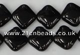 CTO127 15.5 inches 15*15mm diamond black tourmaline beads