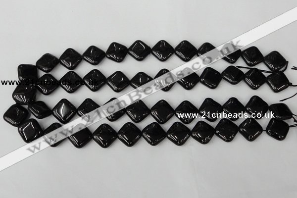 CTO127 15.5 inches 15*15mm diamond black tourmaline beads