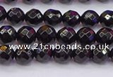 CTO136 15.5 inches 6mm faceted round black tourmaline beads