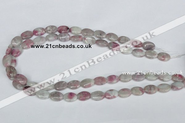 CTO203 15.5 inches 10*14mm oval pink tourmaline gemstone beads