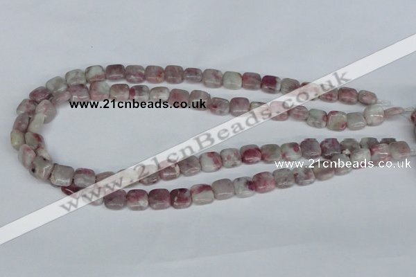 CTO205 15.5 inches 8*8mm square pink tourmaline gemstone beads