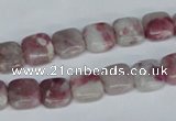 CTO207 15.5 inches 12*12mm square pink tourmaline gemstone beads