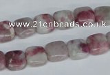 CTO208 15.5 inches 16*16mm square pink tourmaline gemstone beads