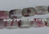 CTO209 15.5 inches 8*12mm rectangle pink tourmaline gemstone beads