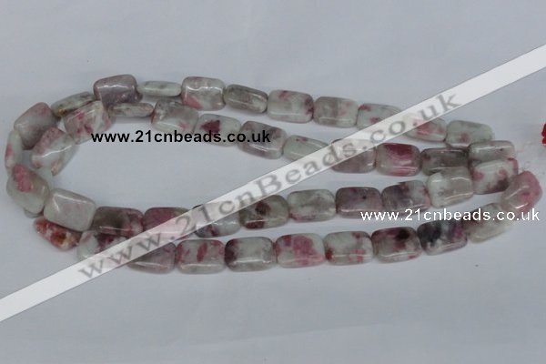 CTO209 15.5 inches 8*12mm rectangle pink tourmaline gemstone beads