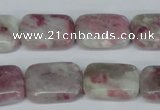 CTO211 15.5 inches 13*18mm rectangle pink tourmaline gemstone beads