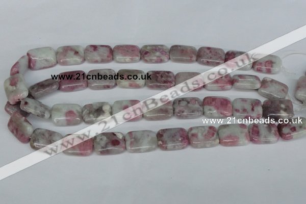 CTO211 15.5 inches 13*18mm rectangle pink tourmaline gemstone beads