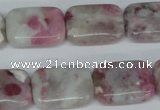 CTO212 15.5 inches 15*20mm rectangle pink tourmaline gemstone beads