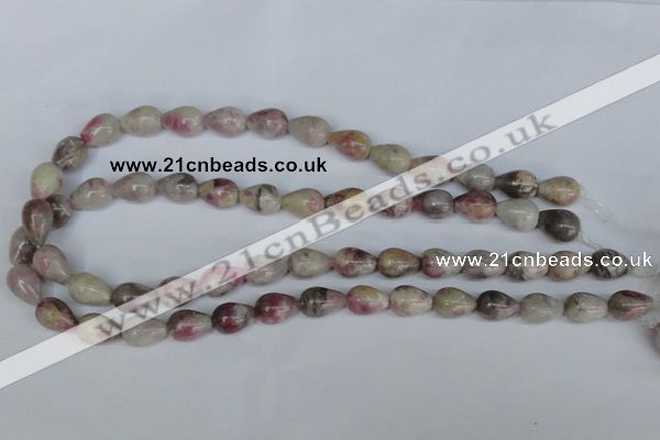 CTO218 15.5 inches 10*14mm teardrop pink tourmaline gemstone beads