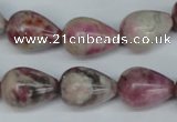 CTO219 15.5 inches 13*18mm teardrop pink tourmaline gemstone beads