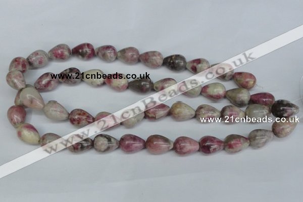 CTO219 15.5 inches 13*18mm teardrop pink tourmaline gemstone beads