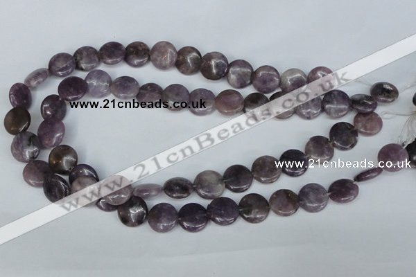 CTO223 15.5 inches 15mm flat round tourmaline gemstone beads