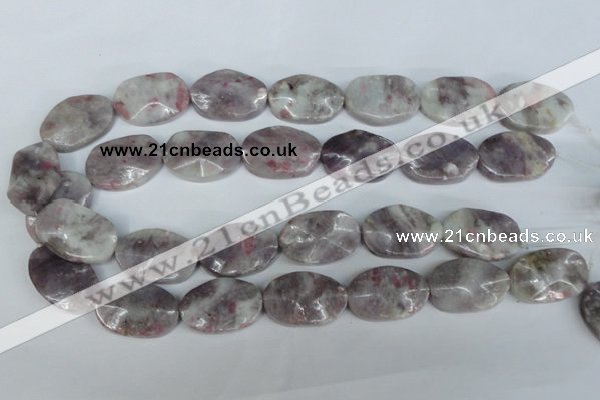 CTO233 15.5 inches 20*30mm wavy oval tourmaline gemstone beads