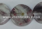 CTO234 15.5 inches 30mm wavy coin tourmaline gemstone beads