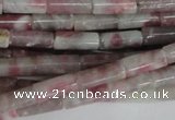 CTO239 15.5 inches 4*10mm tube pink tourmaline gemstone beads