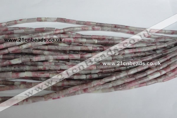 CTO239 15.5 inches 4*10mm tube pink tourmaline gemstone beads