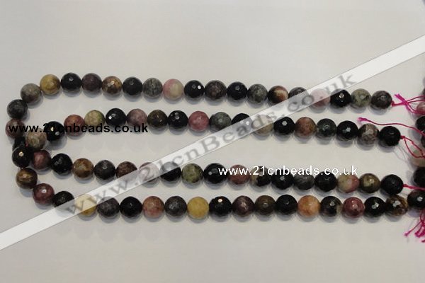 CTO30 15.5 inches 10mm faceted round natural tourmaline beads