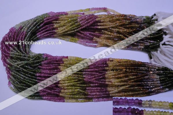 CTO301 15.5 inches 1.5*2.2mm faceted rondelle tourmaline beads