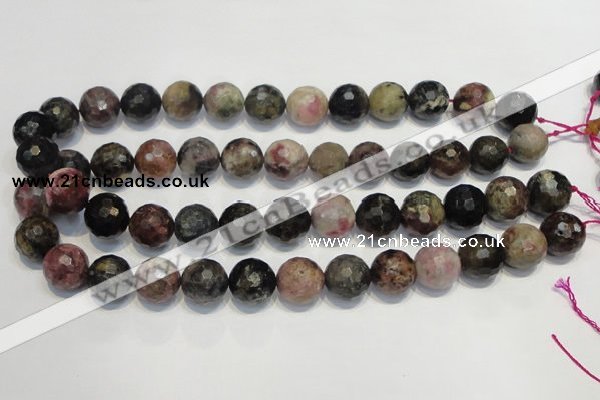 CTO33 15.5 inches 12mm faceted round natural tourmaline beads