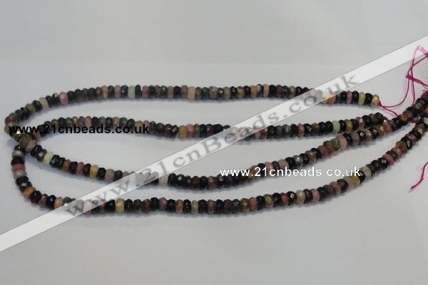 CTO34 15.5 inches 4*6mm faceted rondelle natural tourmaline beads