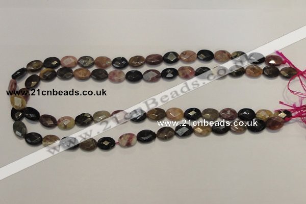 CTO35 15.5 inches 9*12mm faceted oval natural tourmaline beads