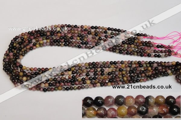 CTO355 15.5 inches 4mm round natural tourmaline gemstone beads