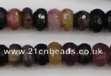 CTO376 15.5 inches 4*6mm faceted rondelle natural tourmaline beads