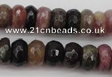 CTO377 15.5 inches 5*8mm faceted rondelle natural tourmaline beads