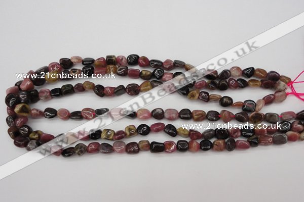 CTO381 15.5 inches 7*9mm natural tourmaline nuggets beads