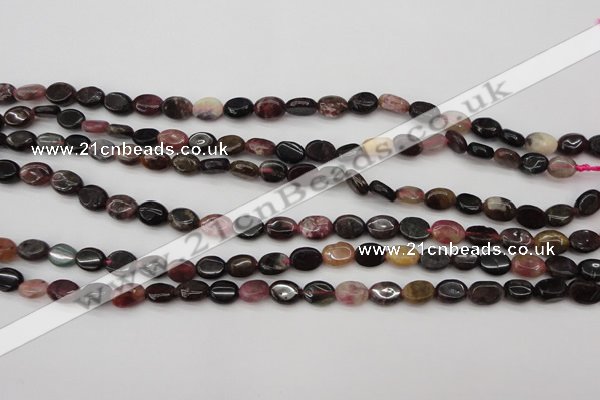 CTO385 15.5 inches 6*8mm oval natural tourmaline beads wholesale