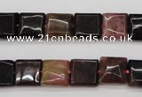 CTO387 15.5 inches 10*10mm square natural tourmaline beads wholesale
