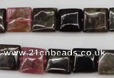 CTO388 15.5 inches 12*12mm square natural tourmaline beads wholesale