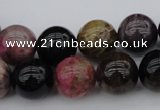 CTO391 15.5 inches 13mm round natural tourmaline gemstone beads