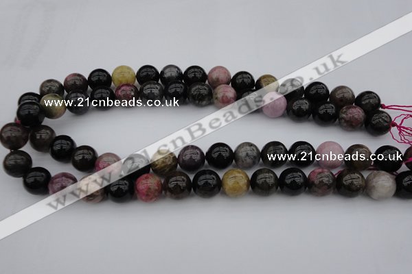 CTO391 15.5 inches 13mm round natural tourmaline gemstone beads