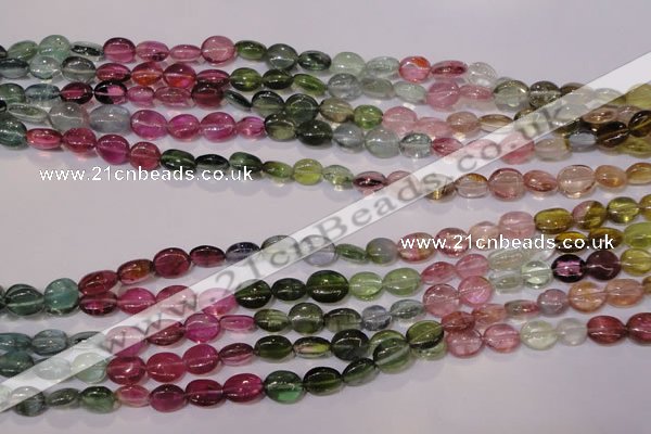 CTO420 15 inches 6*7mm oval natural tourmaline beads wholesale