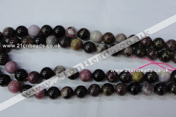 CTO458 15.5 inches 13mm round natural tourmaline gemstone beads