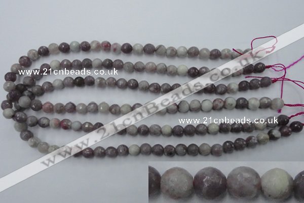 CTO482 15.5 inches 8mm faceted round pink tourmaline gemstone beads