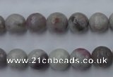 CTO483 15.5 inches 10mm faceted round pink tourmaline gemstone beads