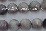 CTO485 15.5 inches 14mm faceted round pink tourmaline gemstone beads