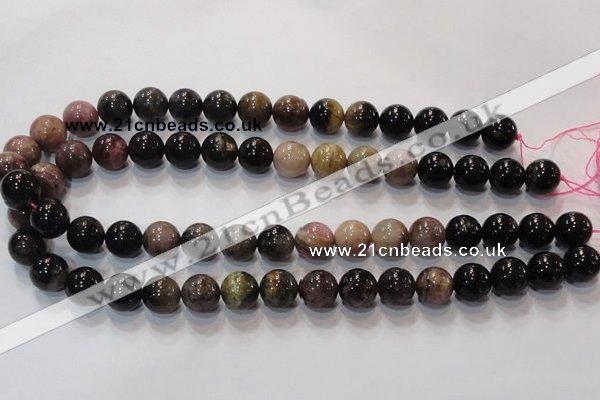 CTO53 15.5 inches 12mm round natural tourmaline beads wholesale