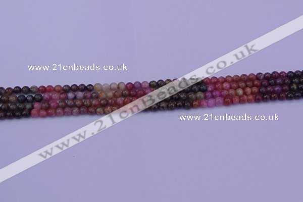 CTO620 15.5 inches 4mm round tourmaline gemstone beads wholesale