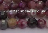 CTO635 15.5 inches 6mm faceted round tourmaline gemstone beads