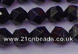 CTO646 15.5 inches 8mm faceted nuggets black tourmaline beads