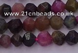 CTO650 15.5 inches 6mm faceted nuggets tourmaline gemstone beads